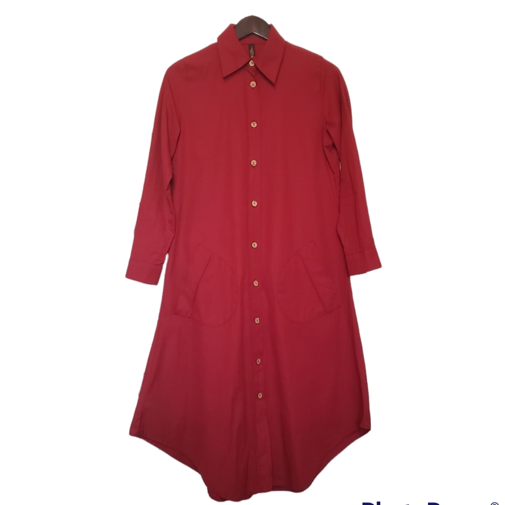 Women's button down burgandy shirt dress size 38 eur - CAD 25 if you bundle!